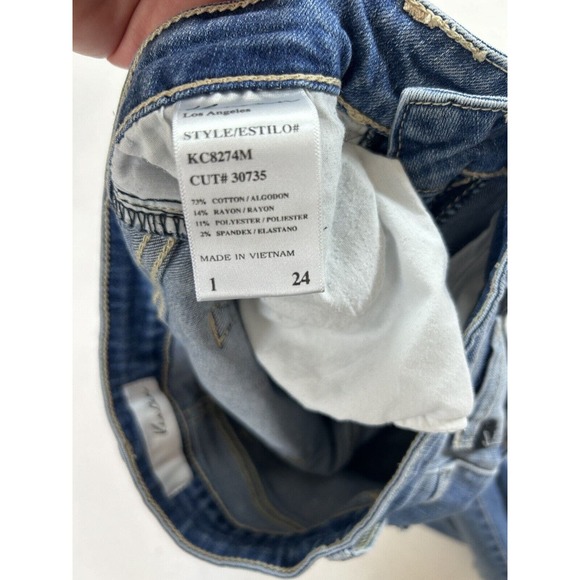 KanCan Jeans Mid- Rise Womens Size 1/24 Distressed Destroyed - Picture 4 of 8